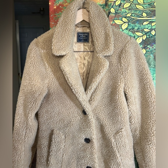 Abercrombie & Fitch Tan Sherpa Jacket w Pockets: New No Tags - Picture 6 of 8